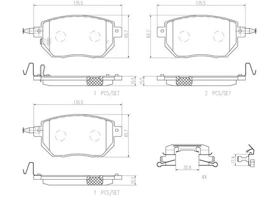 Brake Pad Set, disc brake (P56051N)
