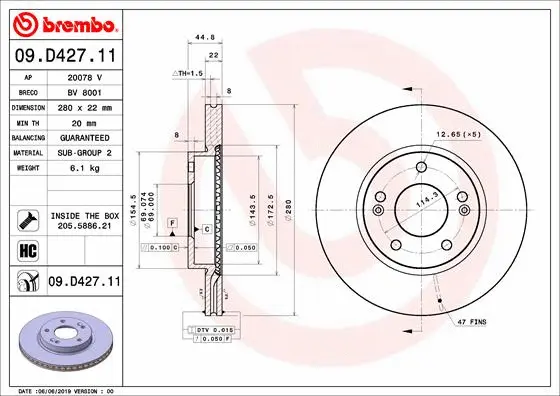 Brake Disc (09.D427.11)