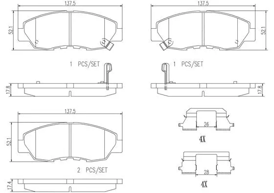 Brake Pad Set, disc brake (P28052N)