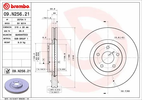 Brake Disc (09.N256.21)