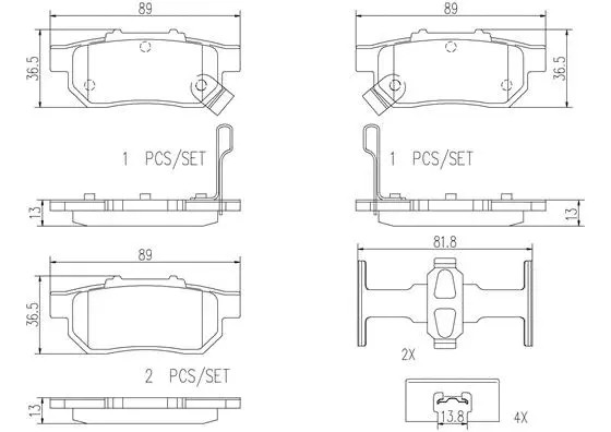 Brake Pad Set, disc brake (P28025N)