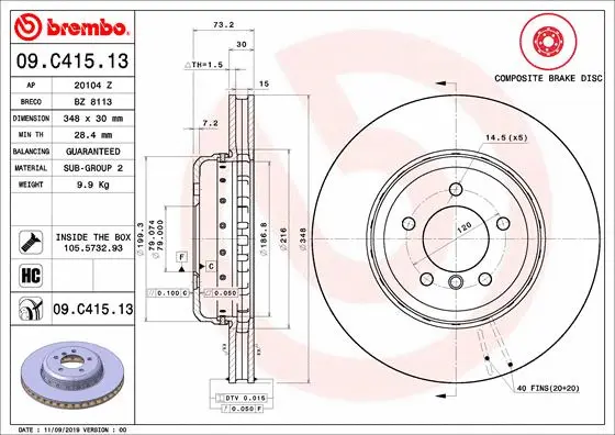 Brake Disc (09.C415.13)