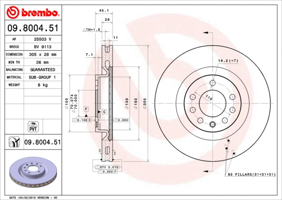 Brake Disc (09.8004.51)