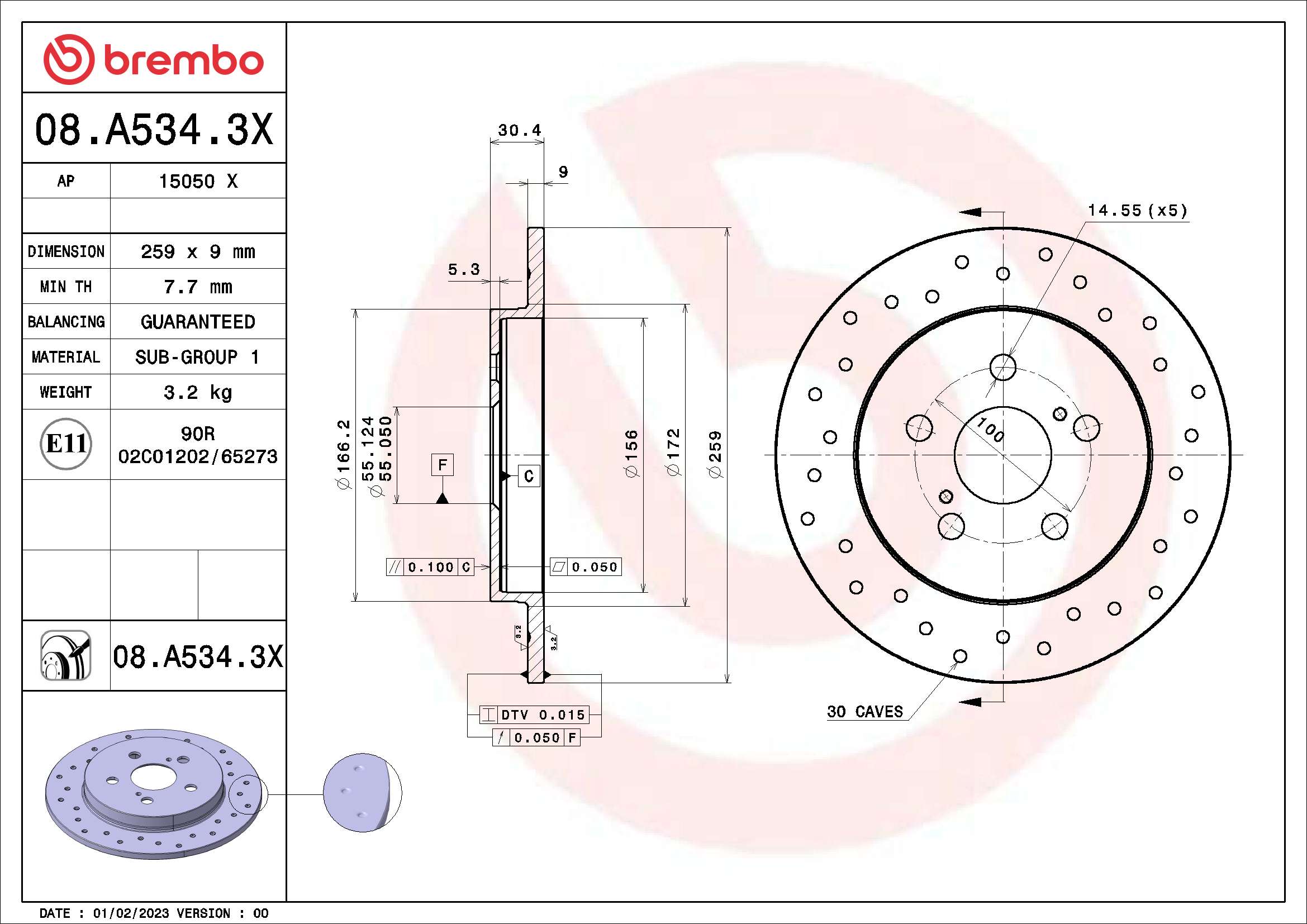 Brake Disc (08.A534.3X)