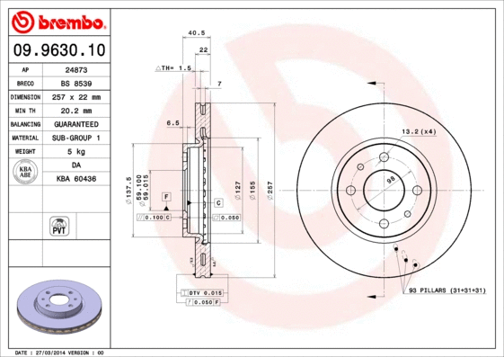 Brake Disc (09.9630.10)