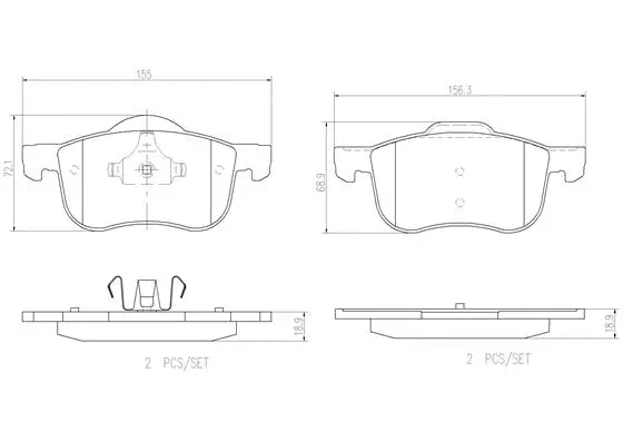 Brake Pad Set, disc brake (P86020N)