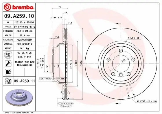 Brake Disc (09.A259.10)