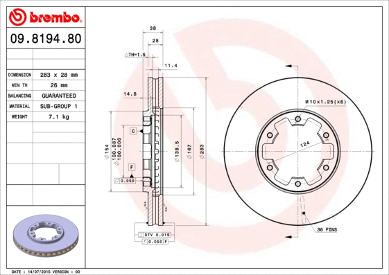 Brake Disc (09.8194.80)