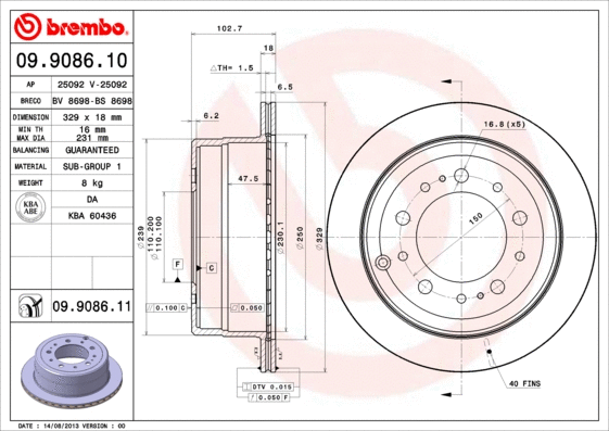 Brake Disc (09.9086.10)