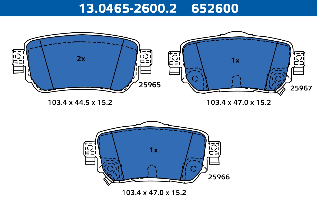 Brake Pad Set, disc brake (13.0465-2600.2)