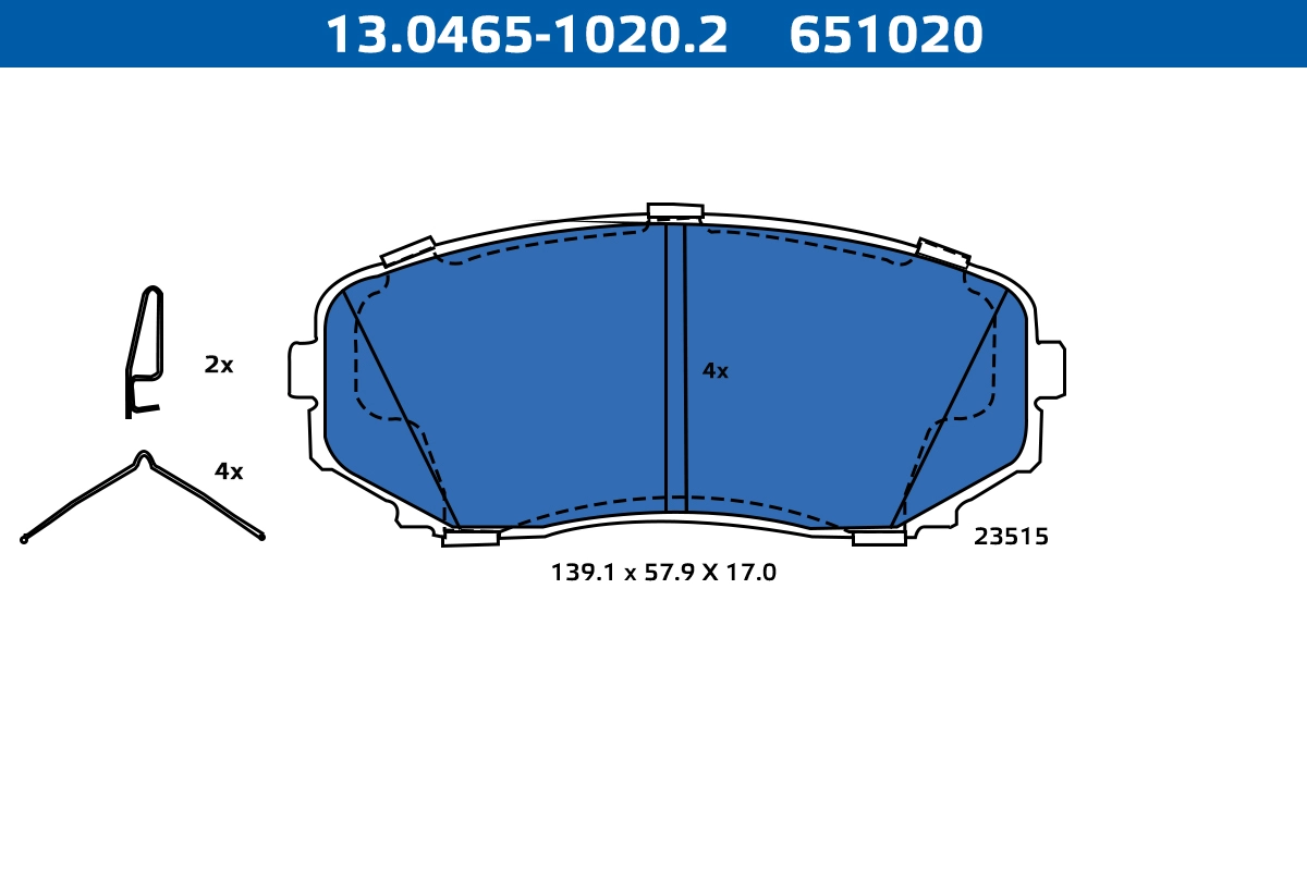 Brake Pad Set, disc brake (13.0465-1020.2)