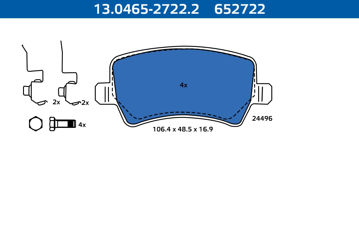 Brake Pad Set, disc brake (13.0465-2722.2)