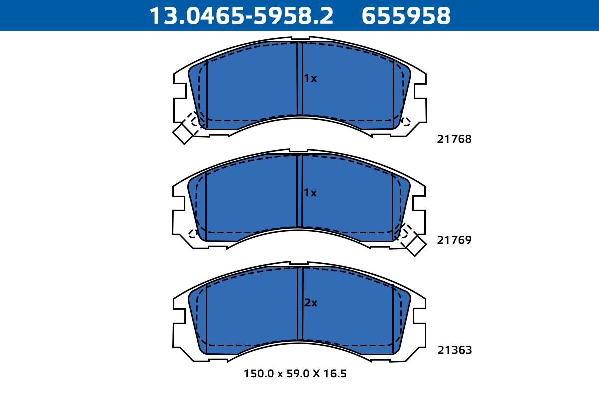 Brake Pad Set, disc brake (13.0465-5958.2)
