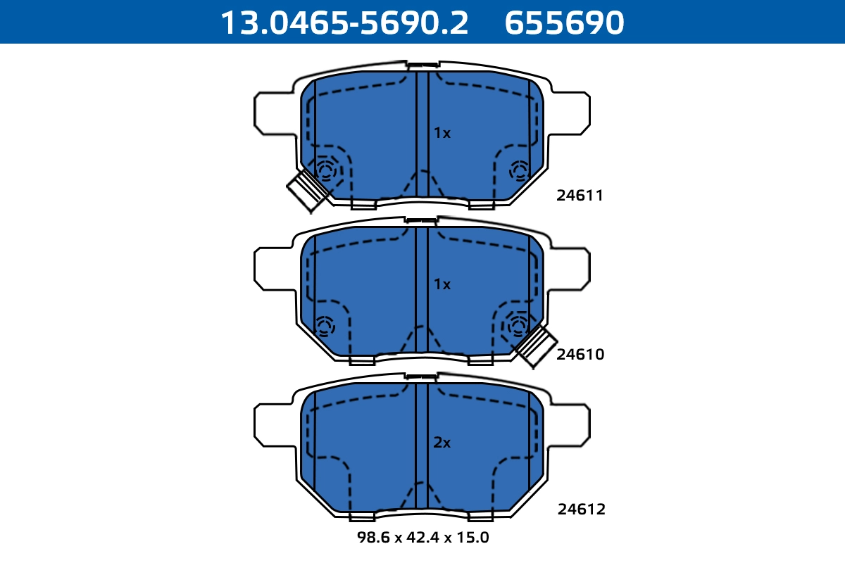 Brake Pad Set, disc brake (13.0465-5690.2)