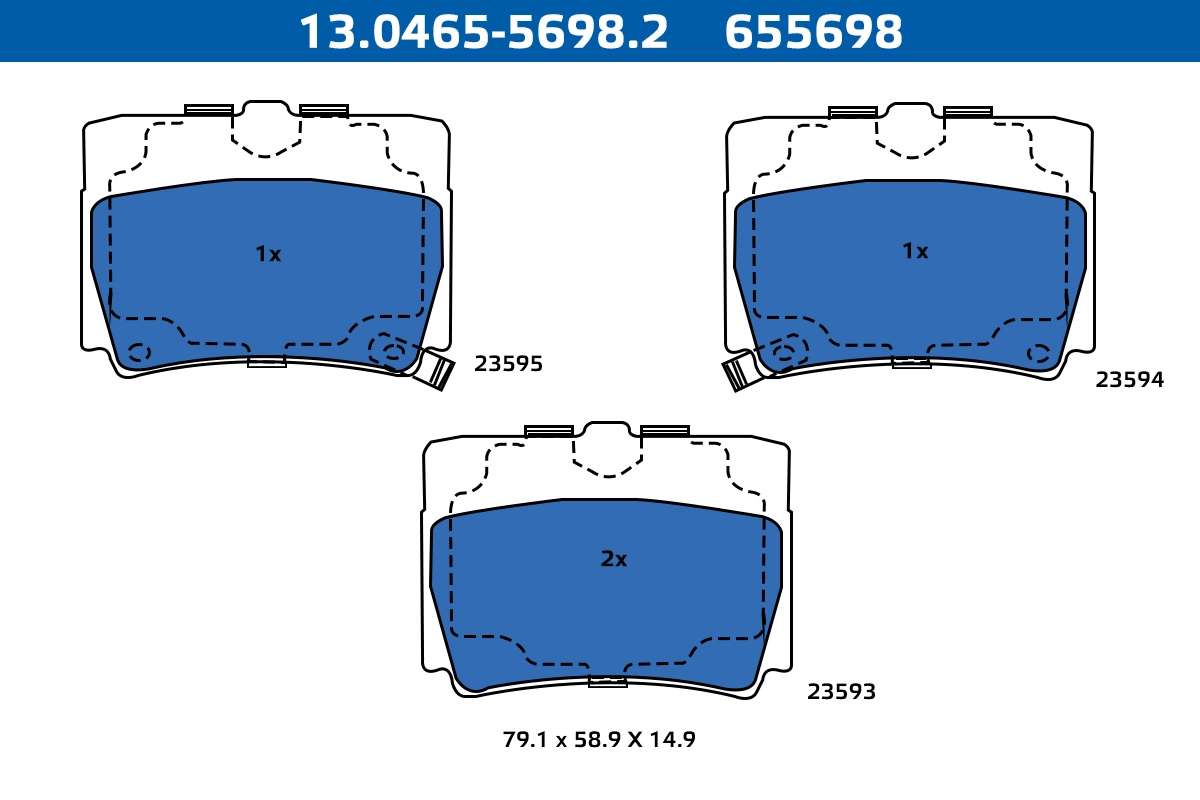 Brake Pad Set, disc brake (13.0465-5698.2)