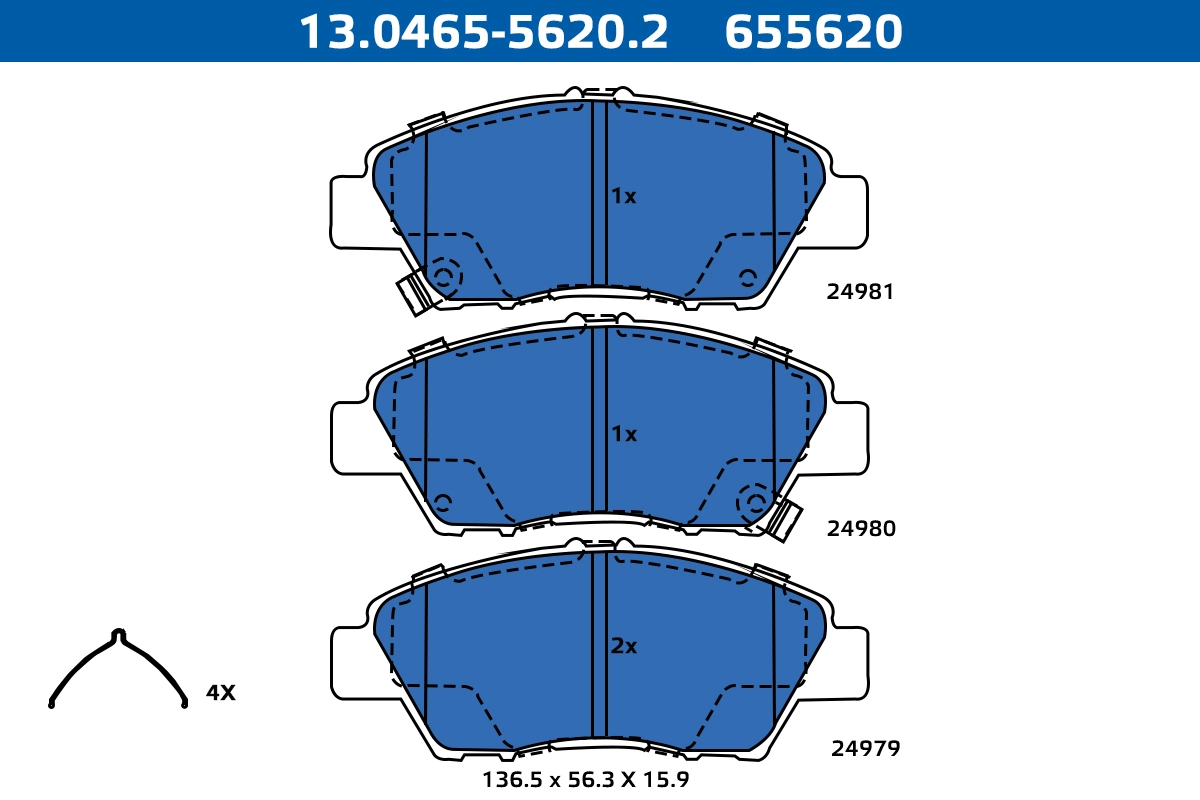 Brake Pad Set, disc brake (13.0465-5620.2)