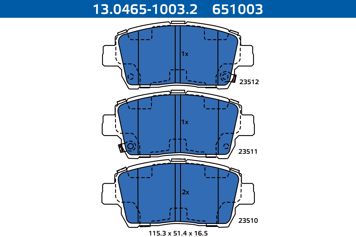 Brake Pad Set, disc brake (13.0465-1003.2)