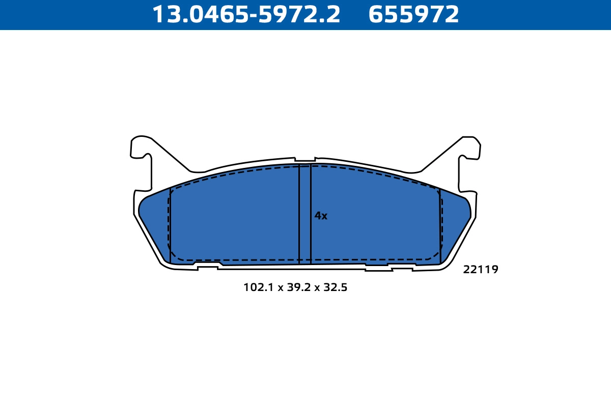 Brake Pad Set, disc brake (13.0465-5972.2)