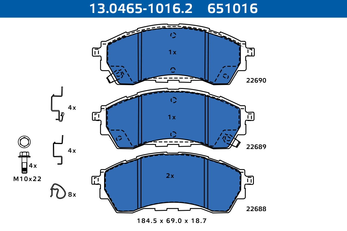 Brake Pad Set, disc brake (13.0465-1016.2)