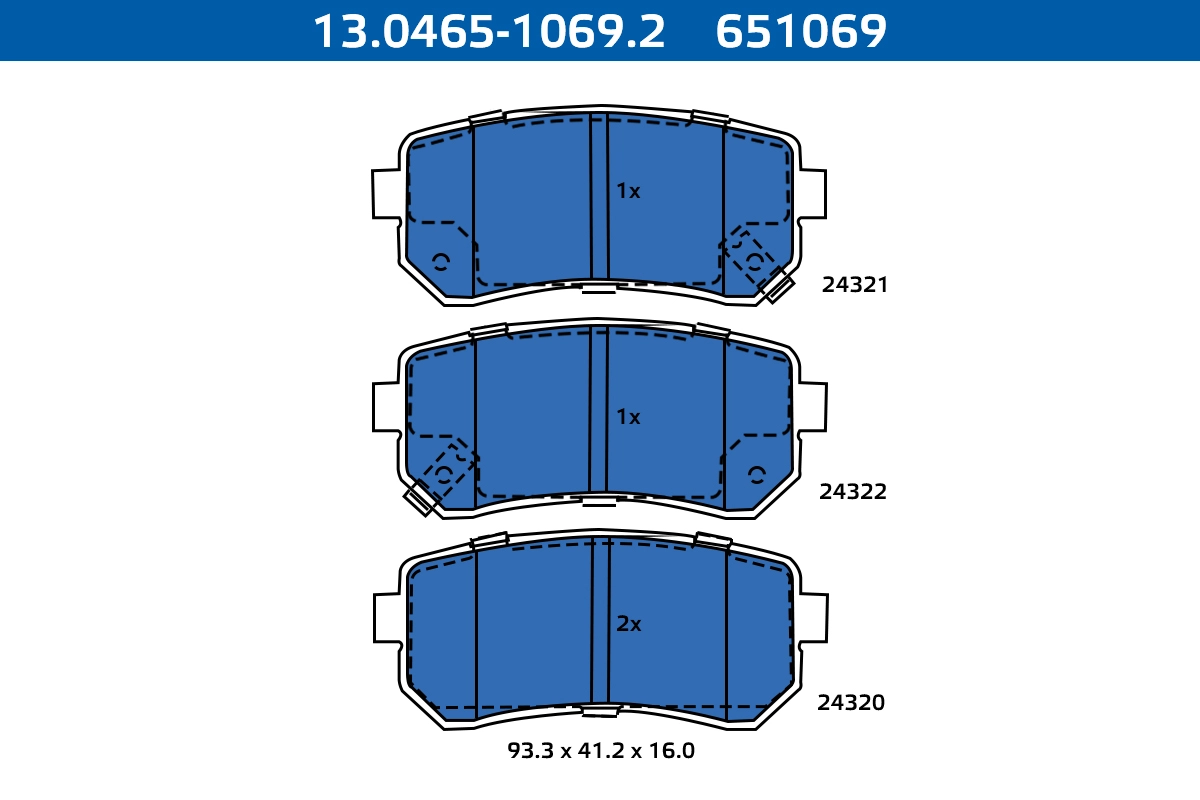 Brake Pad Set, disc brake (13.0465-1069.2)