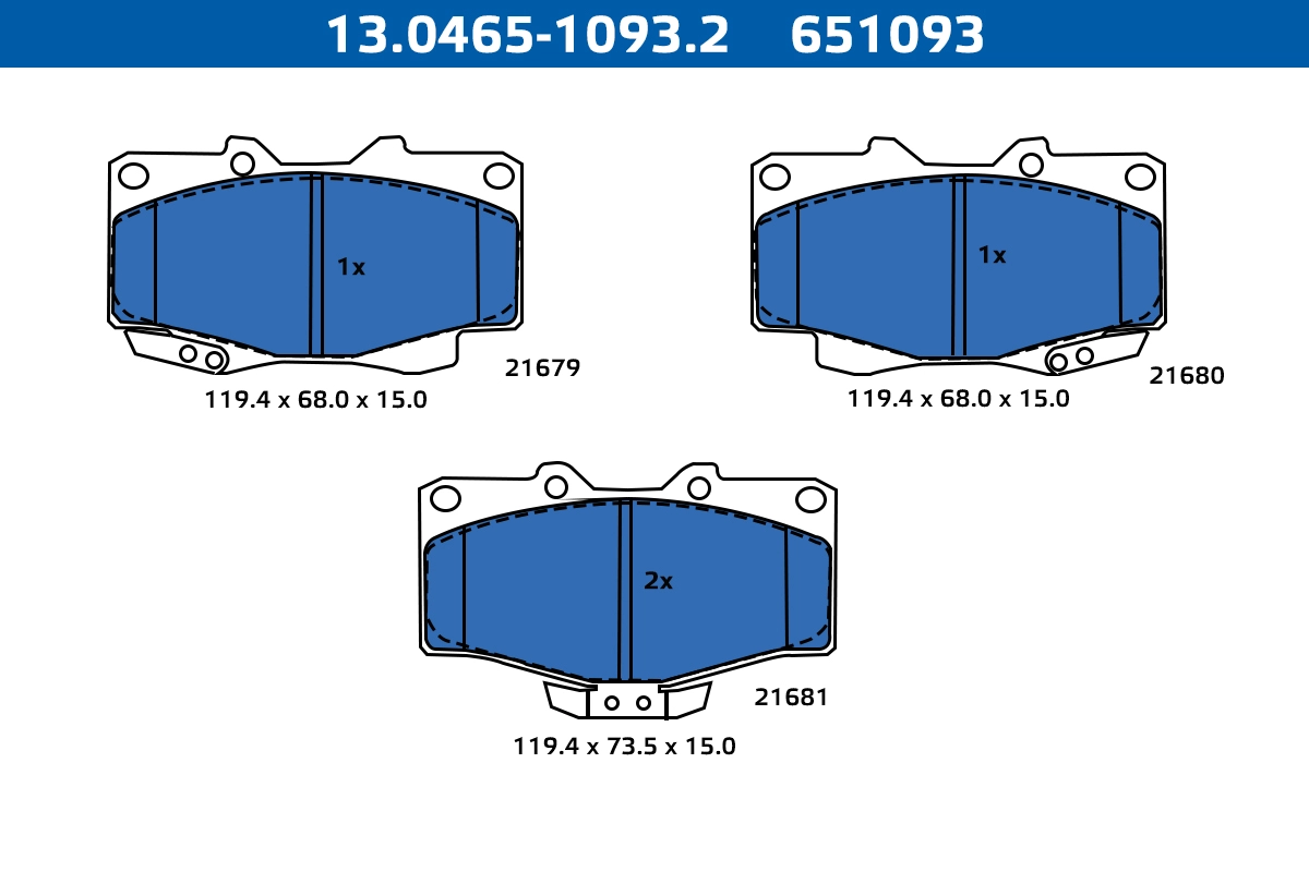 Brake Pad Set, disc brake (13.0465-1093.2)