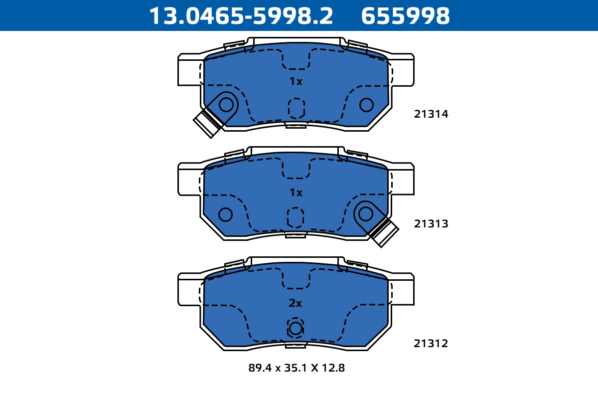 Brake Pad Set, disc brake (13.0465-5998.2)