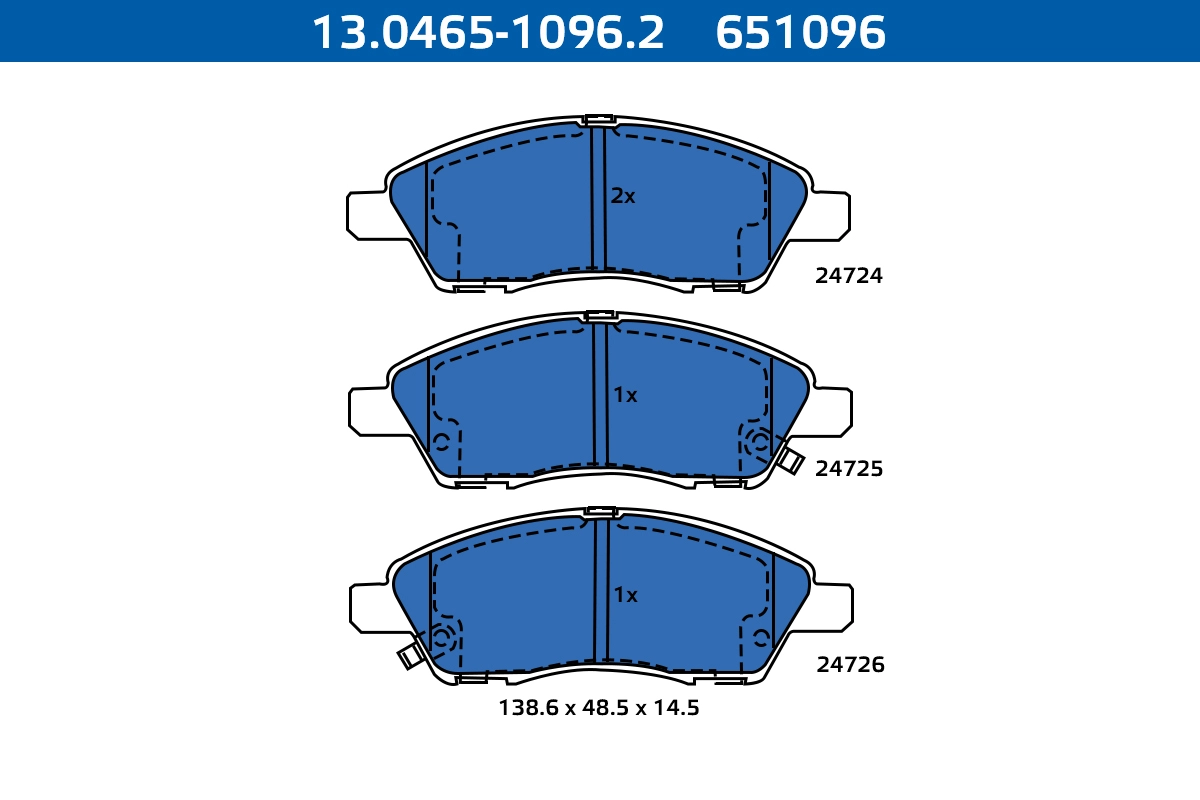 Brake Pad Set, disc brake (13.0465-1096.2)