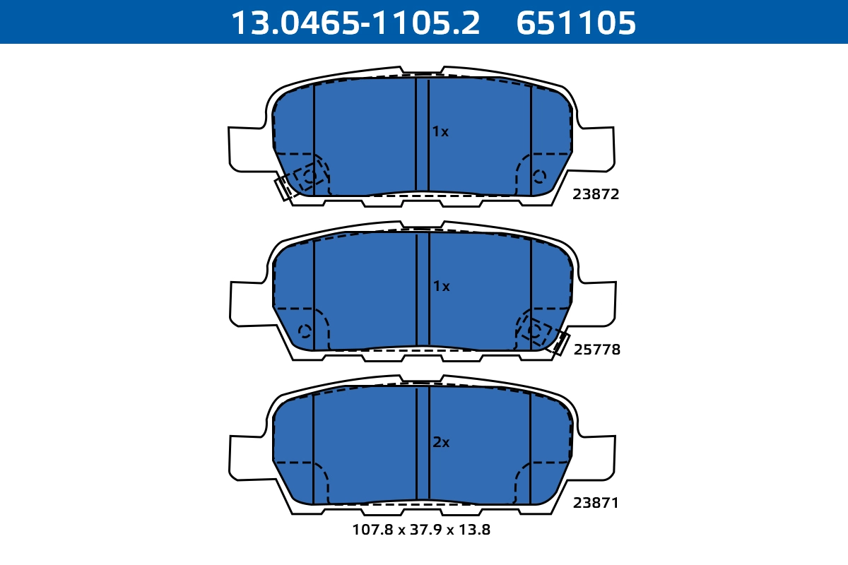 Brake Pad Set, disc brake (13.0465-1105.2)
