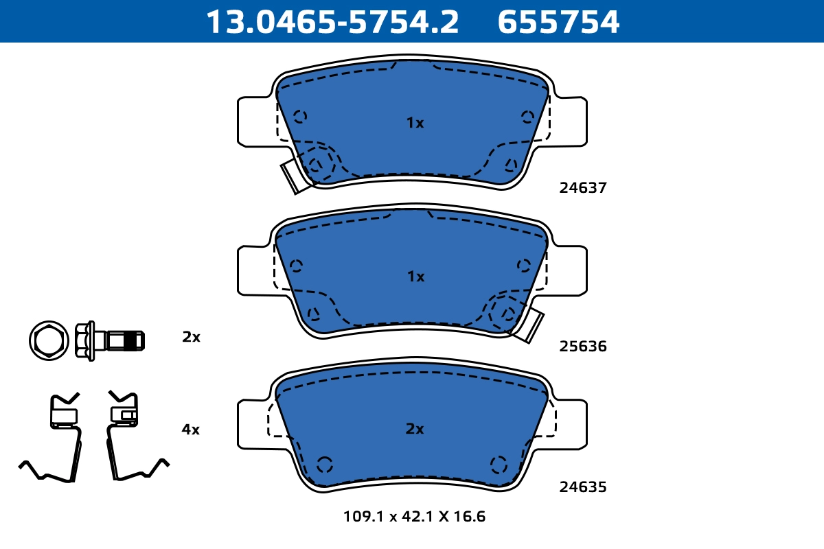 Brake Pad Set, disc brake (13.0465-5754.2)