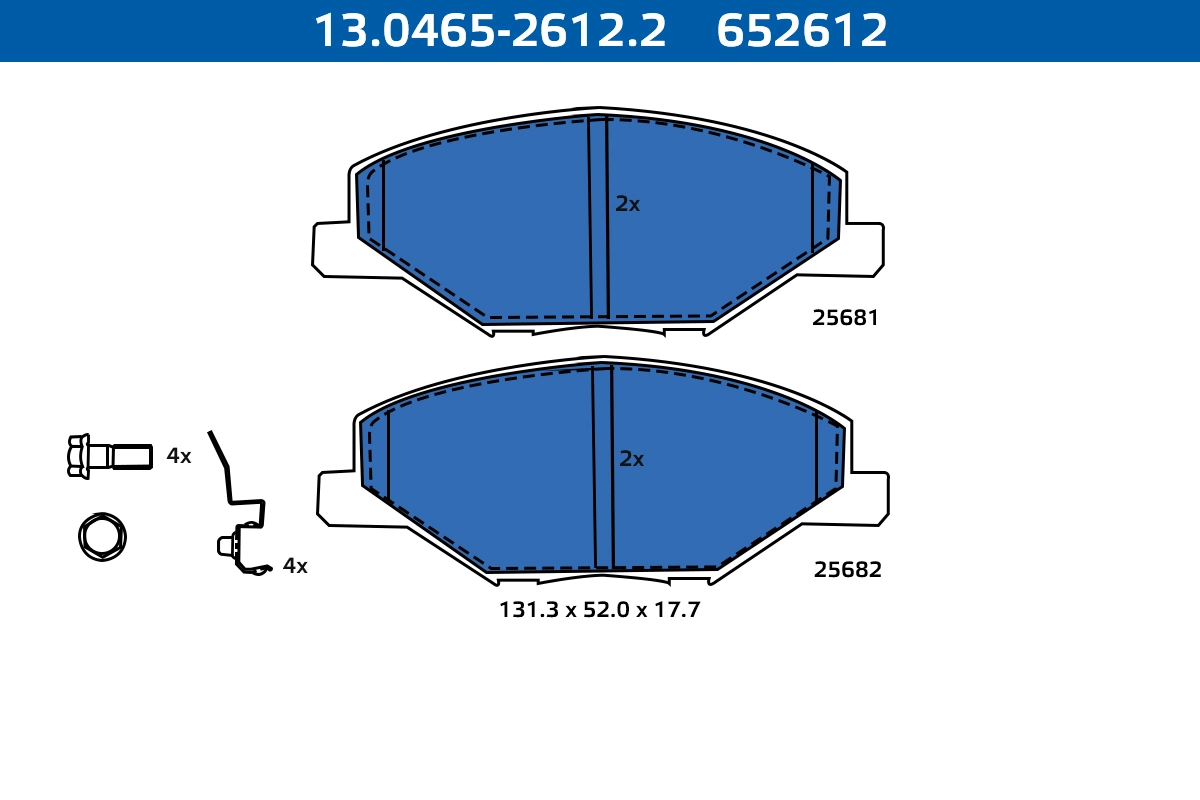 Brake Pad Set, disc brake (13.0465-2612.2)