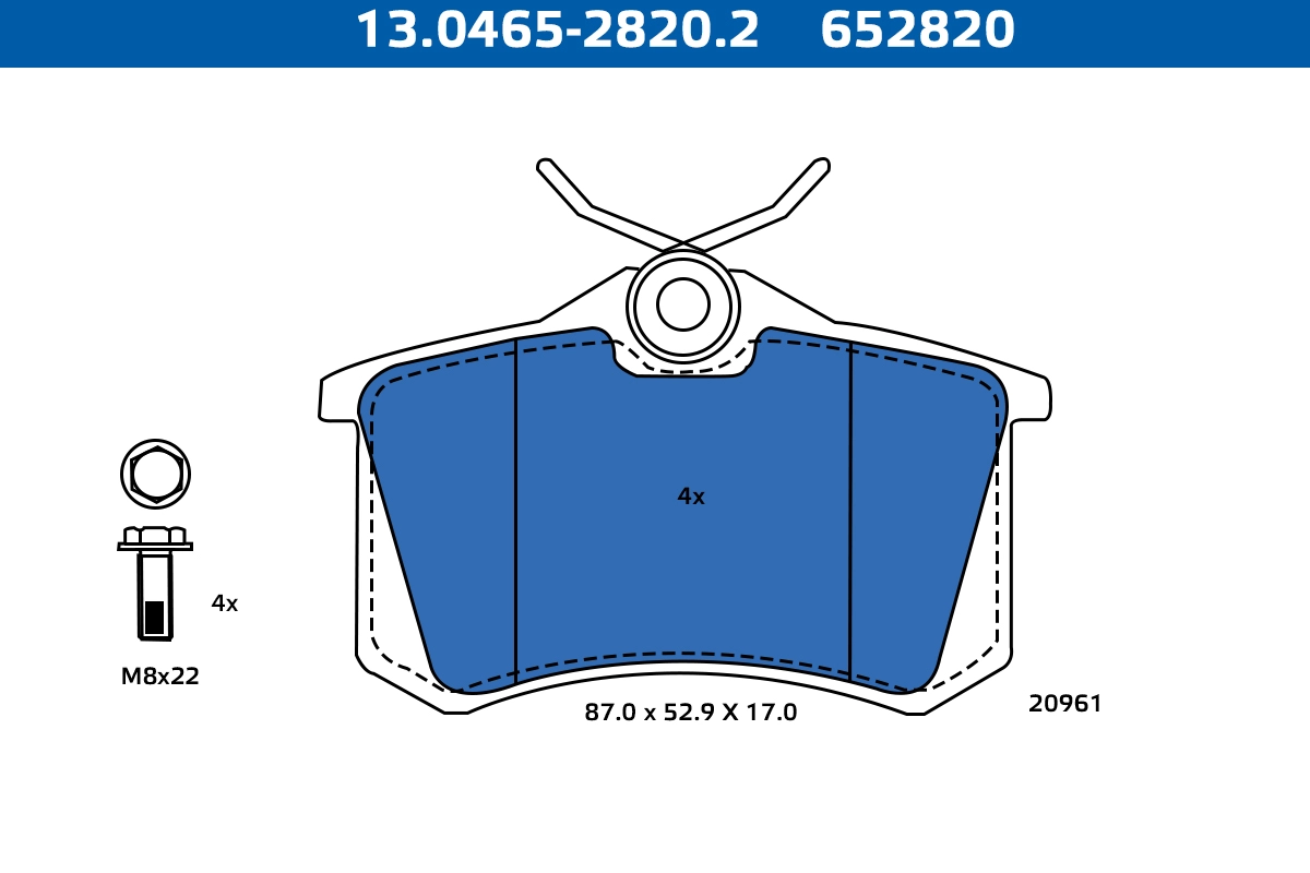 Brake Pad Set, disc brake (13.0465-2820.2)