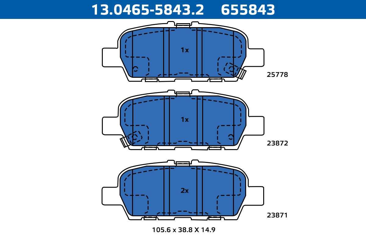 Brake Pad Set, disc brake (13.0465-5843.2)