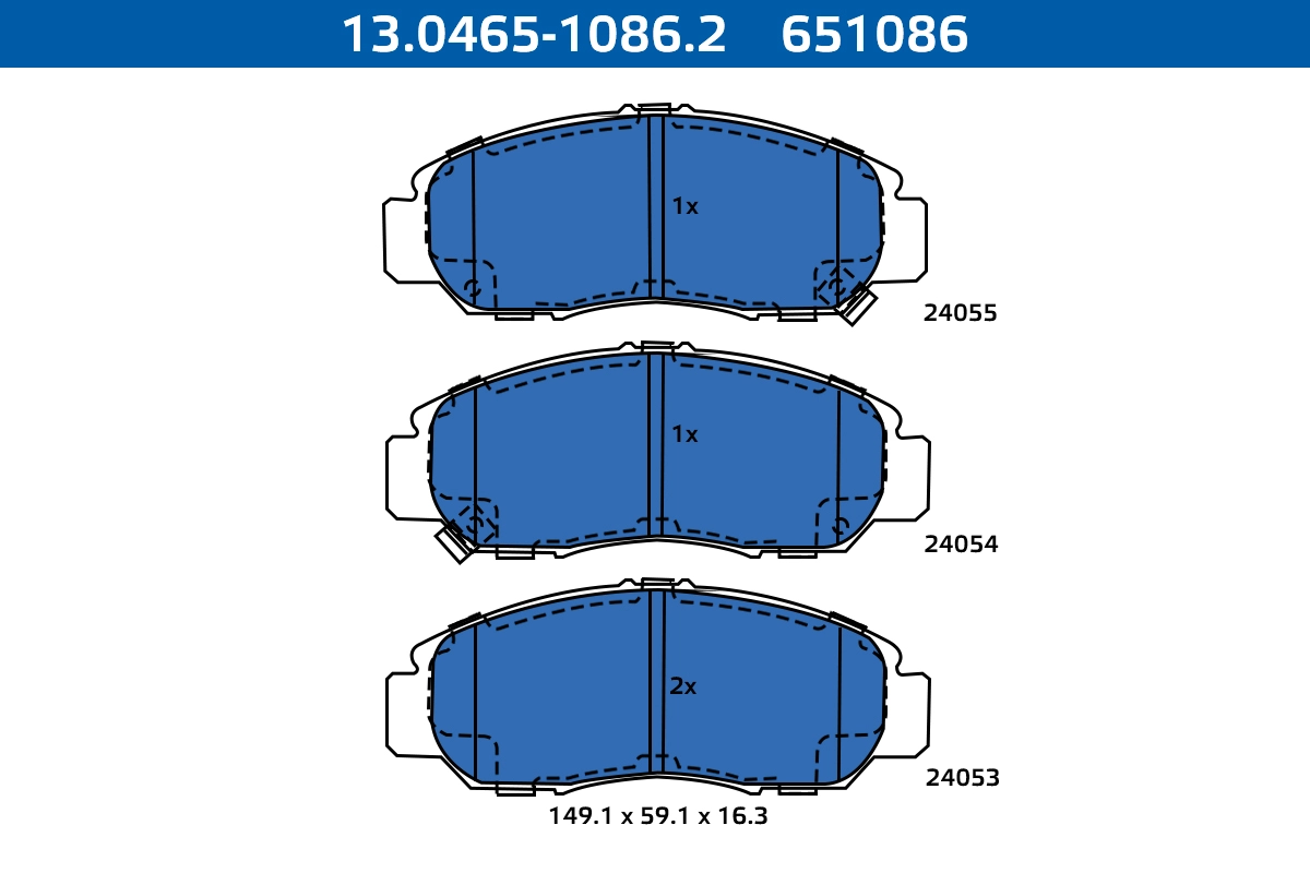 Brake Pad Set, disc brake (13.0465-1086.2)