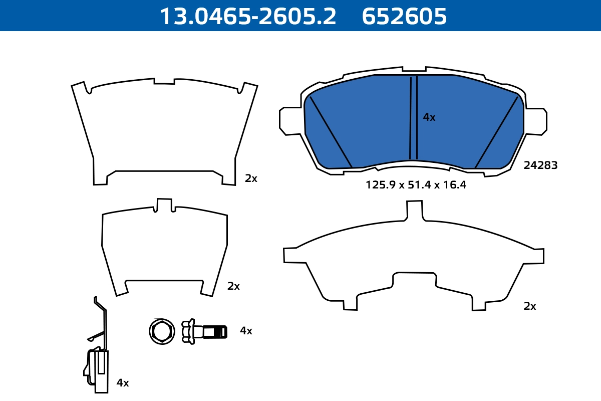 Brake Pad Set, disc brake (13.0465-2605.2)