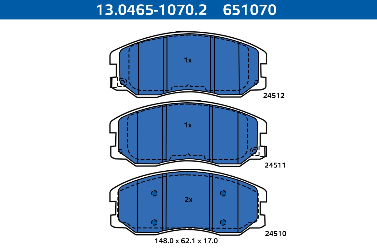 Brake Pad Set, disc brake (13.0465-1070.2)