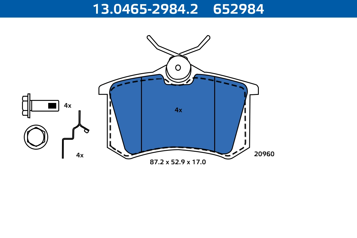Brake Pad Set, disc brake (13.0465-2984.2)