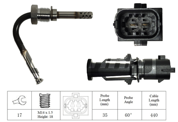 Sensor, exhaust gas temperature (LXT296)