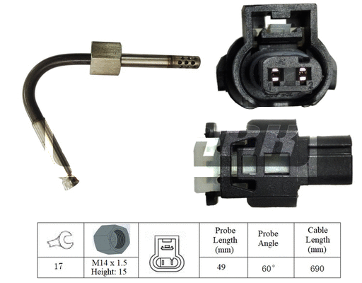 Sensor, exhaust gas temperature (LXT181)