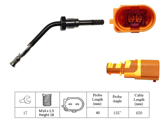 Sensor, exhaust gas temperature (LXT013)