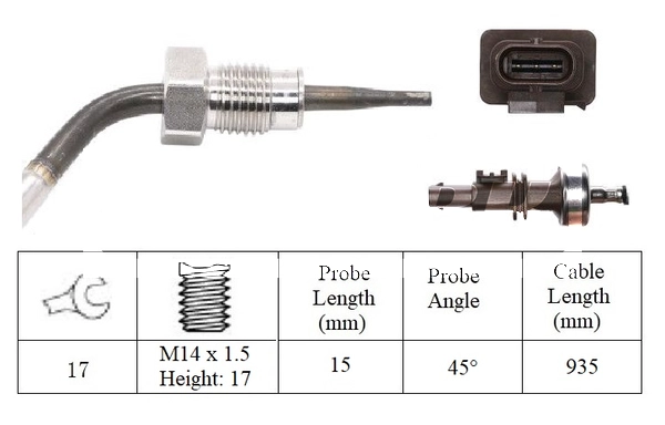 Sensor, exhaust gas temperature (LXT409)