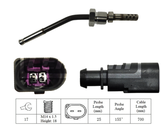 Sensor, exhaust gas temperature (LXT234)