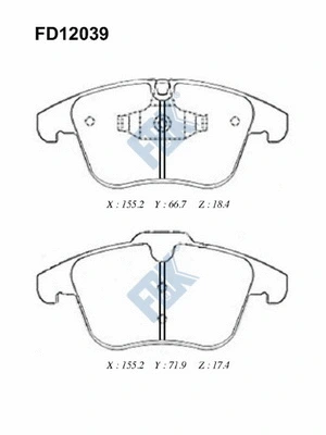 Brake Pad Set, disc brake (FD12039)