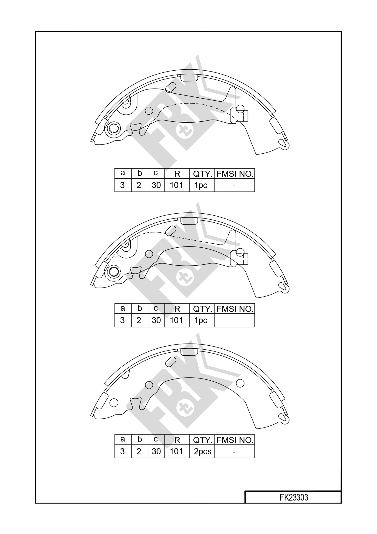 Brake Shoe Set (FK23303)