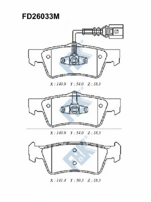 Brake Pad Set, disc brake (FD26033M)