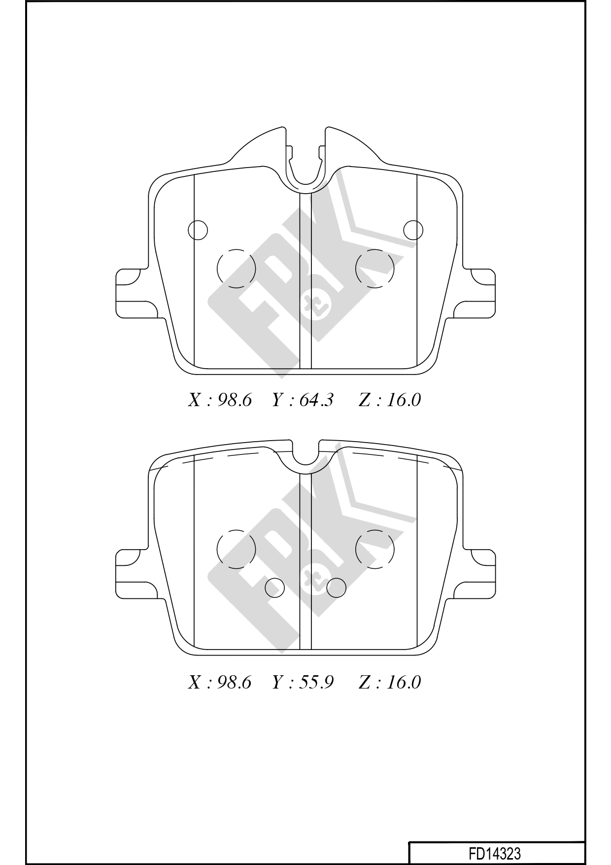 Brake Pad Set, disc brake (FD14323)