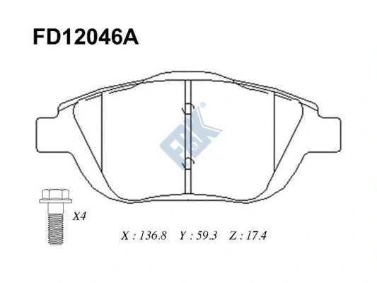Brake Pad Set, disc brake (FD12046A)