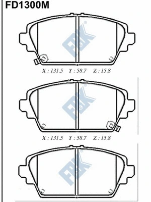 Brake Pad Set, disc brake (FD1300M)