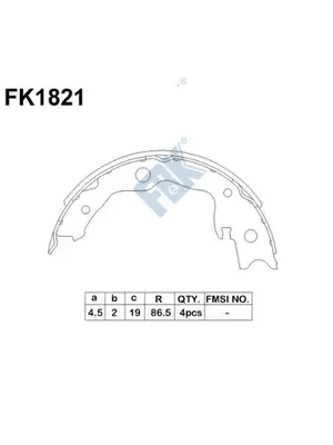 Brake Shoe Set, parking brake (FK1821)