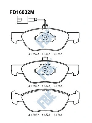 Brake Pad Set, disc brake (FD16032M)