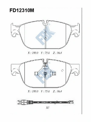 Brake Pad Set, disc brake (FD12310M)